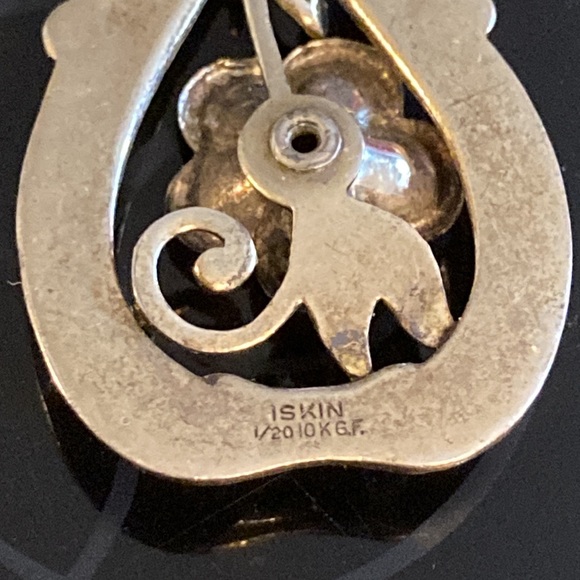 Vintage Iskin 10ktGF necklace with red stone - Picture 3 of 6